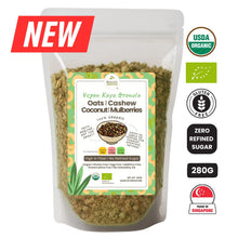 Load image into Gallery viewer, Organic Vegan Kaya Granola – Oats Cashew Mulberries 280g