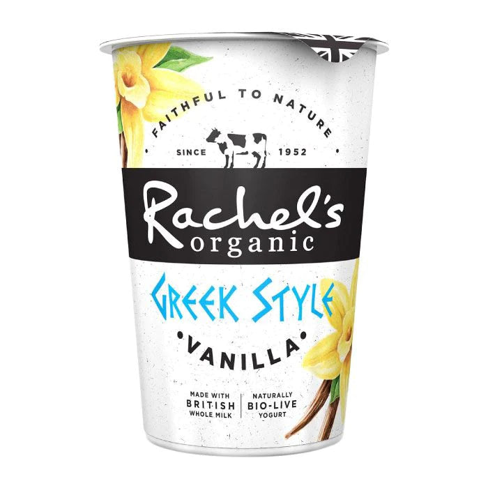 RACHEL'S ORGANIC GREEK STYLE YOGURT WITH VANILLA 450G