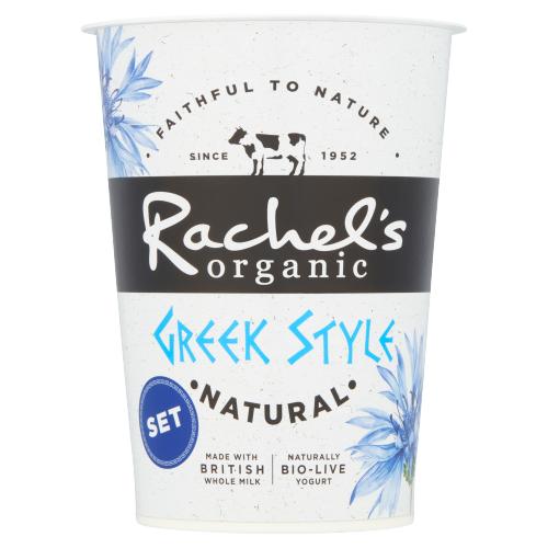 RACHEL'S ORGANIC GREEK STYLE SET NATURAL YOGURT