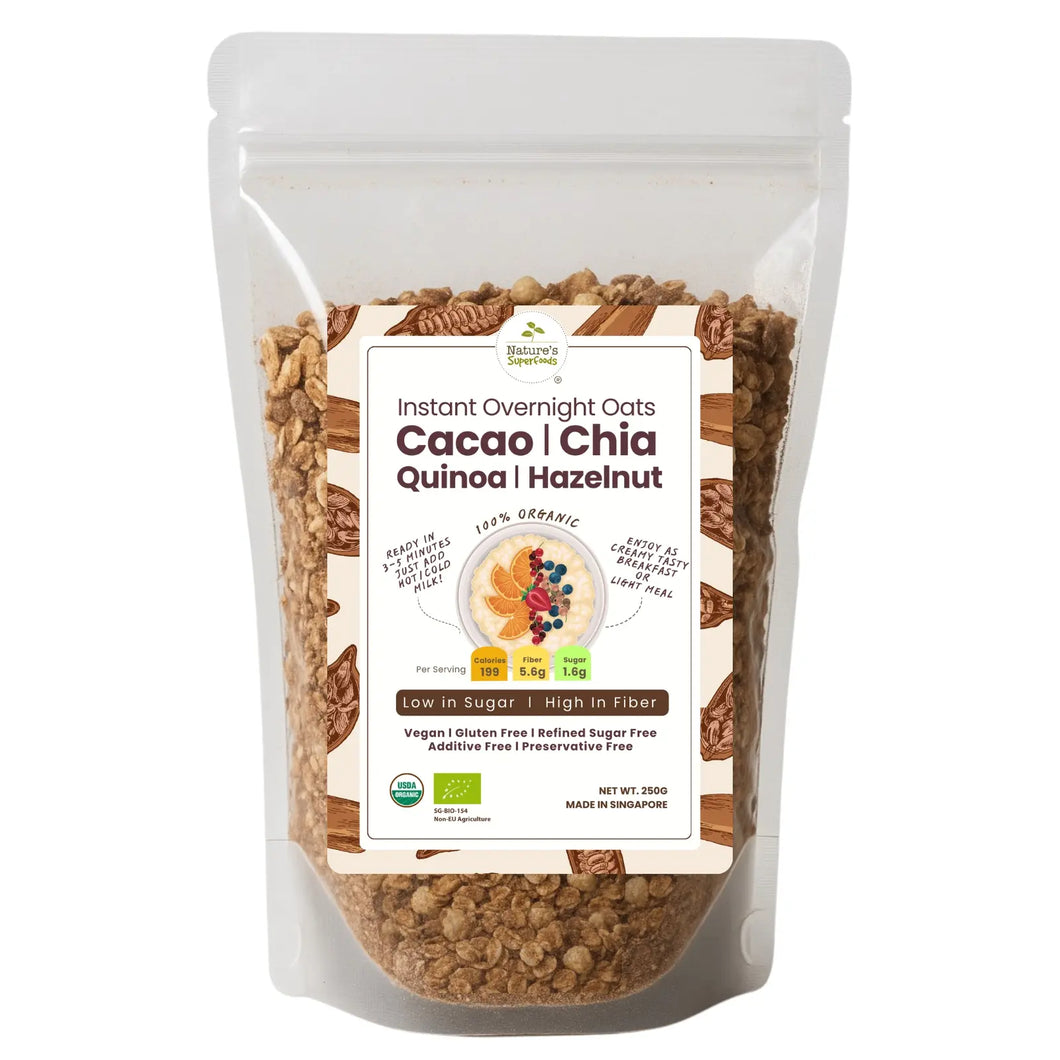 Instant Overnight Oats - Cacao Chia Quinoa Hazelnut 250g
