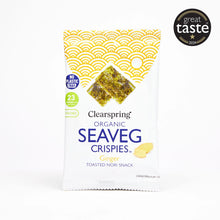 Load image into Gallery viewer, Organic Seaveg Crispies - Ginger (Crispy Seaweed Thins) 4g
