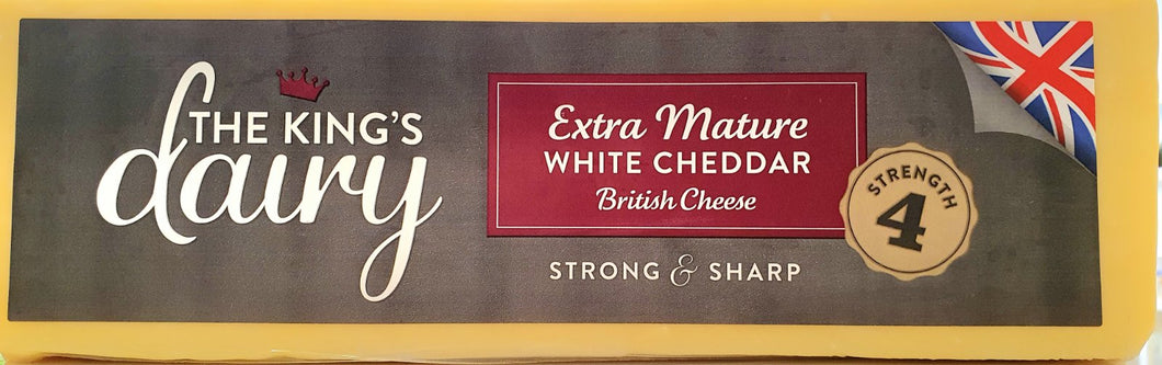 KINGS DAIRY WHITE EXTRA MATURE CHEDDAR 2.5kg