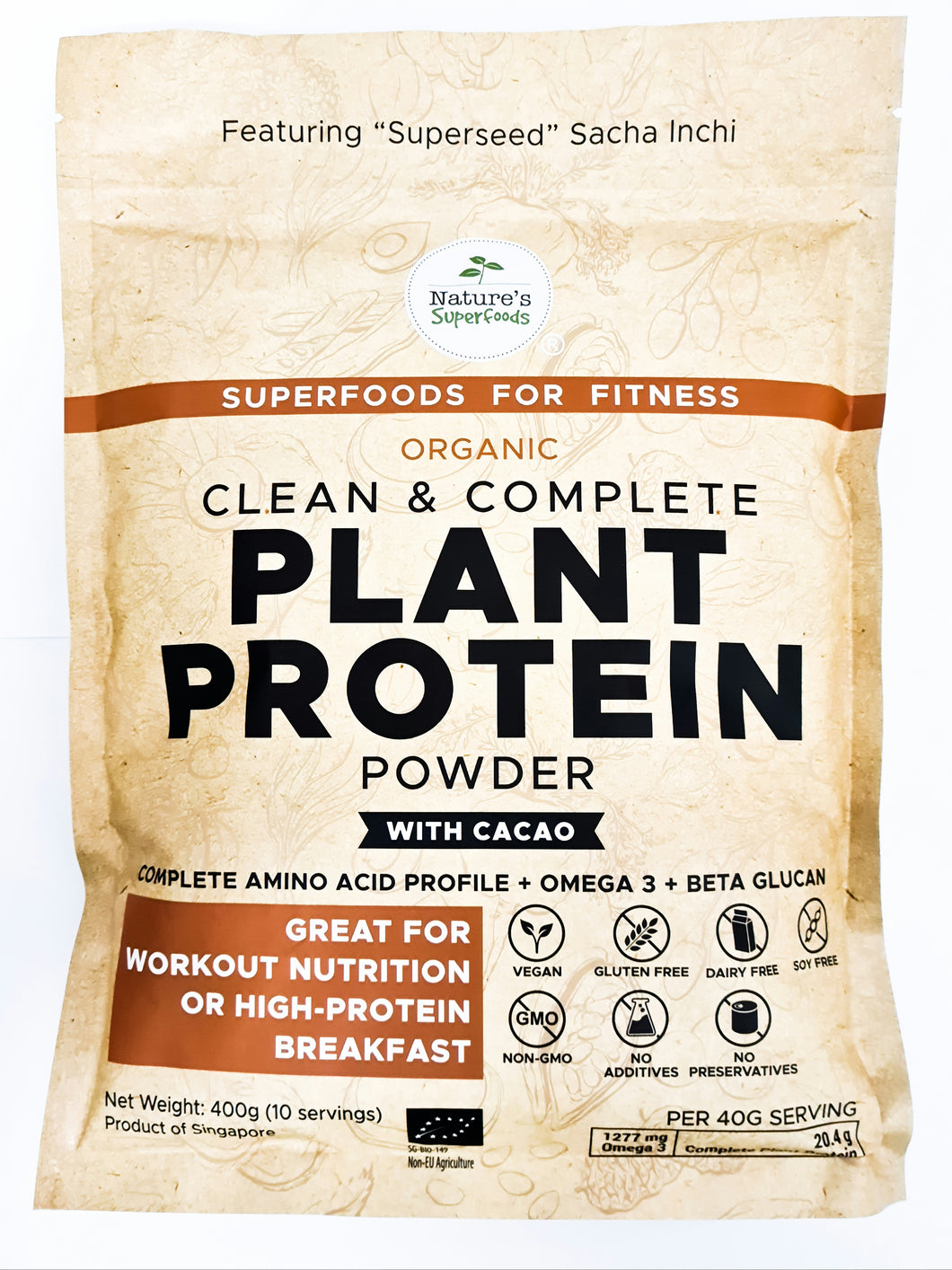 Organic Plant Protein Powder  (with Cacao)