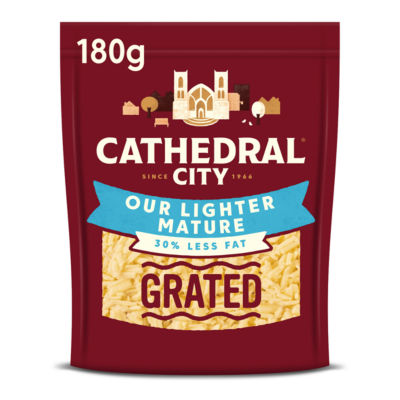 Catherdral City White Lighter Grated Cheese 180g