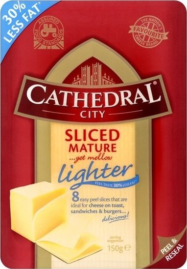 Catherdral City Lighter White Sliced 150g
