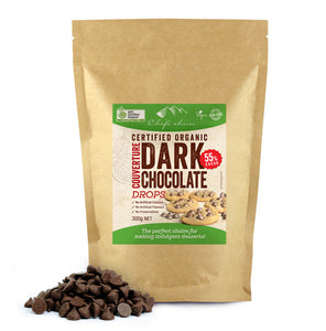 Organic Dark Chocolate Couverture Drops 55% Cacao 300g