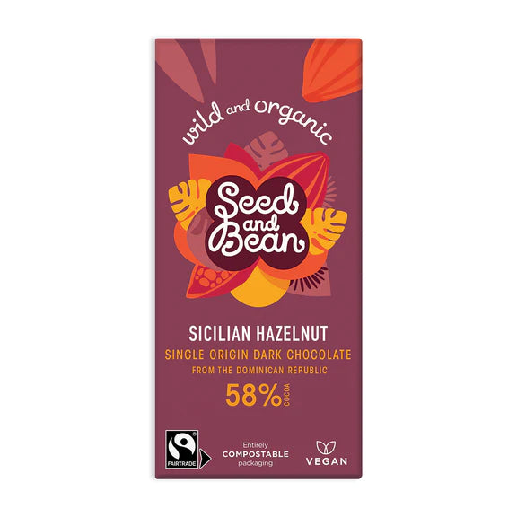 SeedandBean Organic and Fairtrade Dark 58% Hazelnut