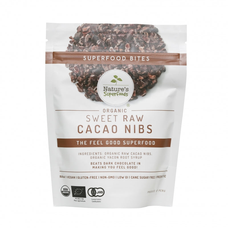 Organic Sweet Raw Cacao Nibs (with Yacon syrup) 150g