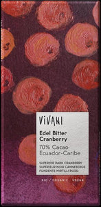 Organic Superior Dark Cranberry 70% Cocoa Ecuador Caribe