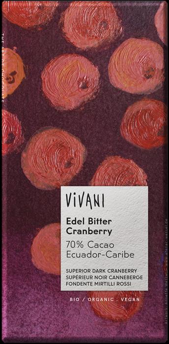 Organic Superior Dark Cranberry 70% Cocoa Ecuador Caribe