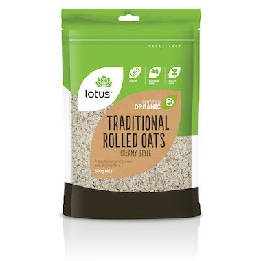 Oats Rolled Traditional Creamy Style Organic 500g
