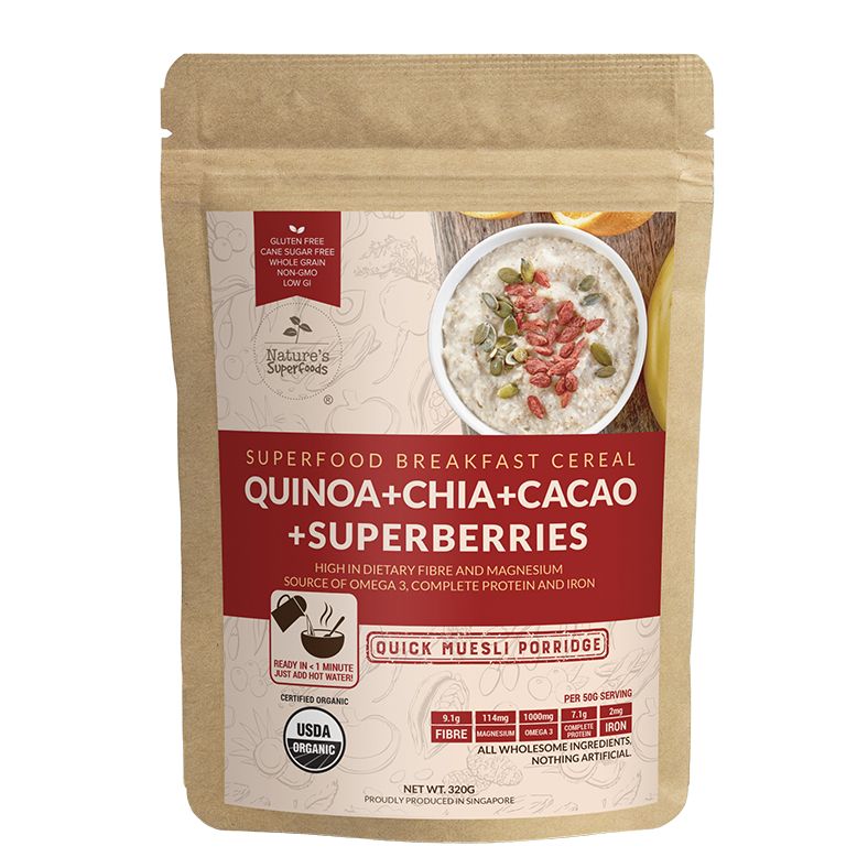 Organic Muesli Porridge (Quinoa-Chia-Cacao-Superberries)