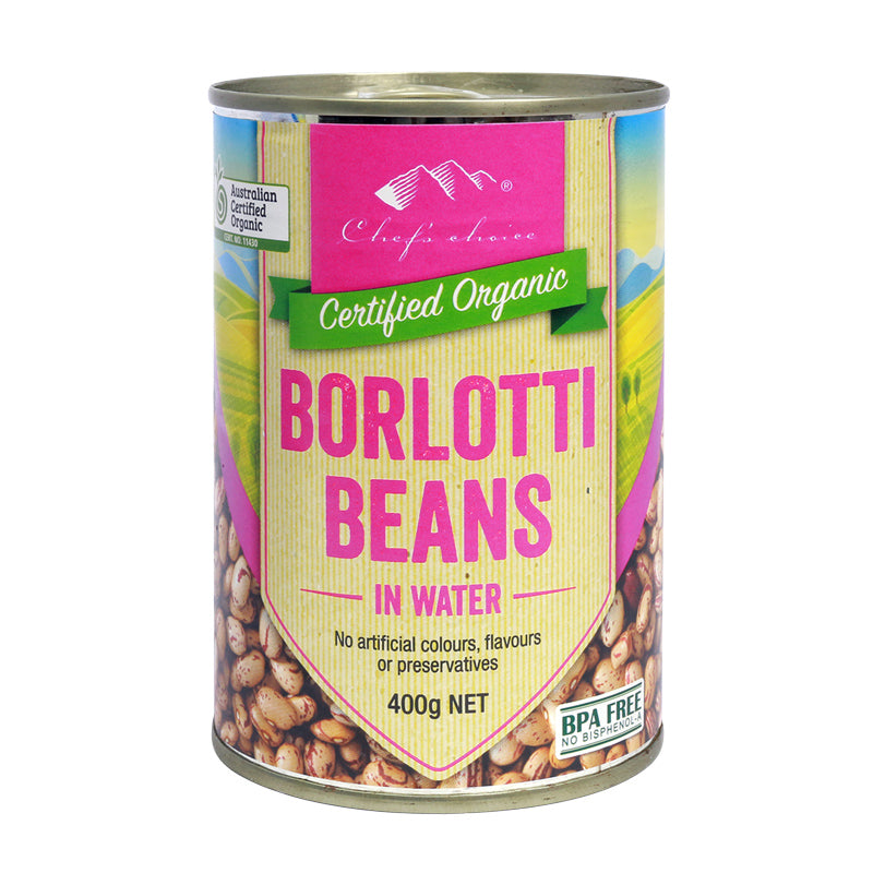 Organic Borlotti Beans in water