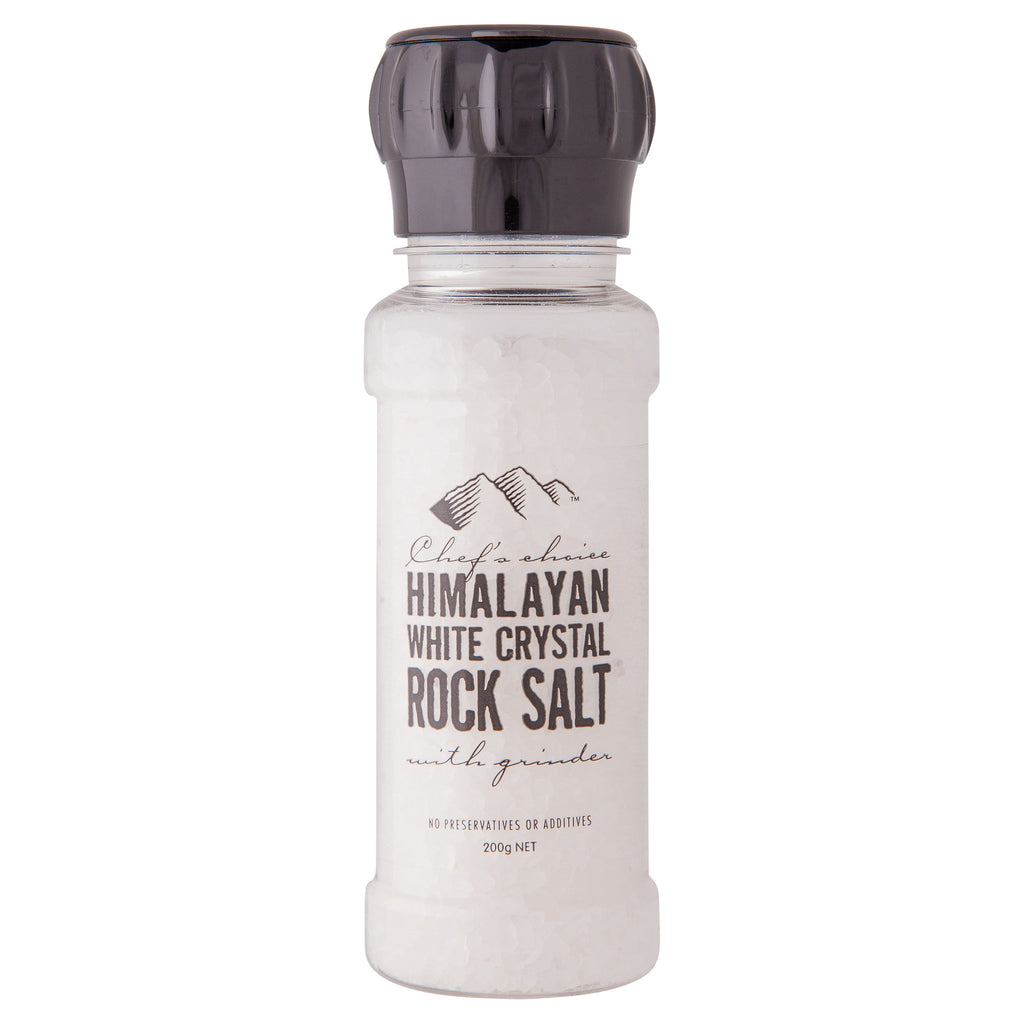 Himalayan White Crystal Rock Salt with Grinder 200g