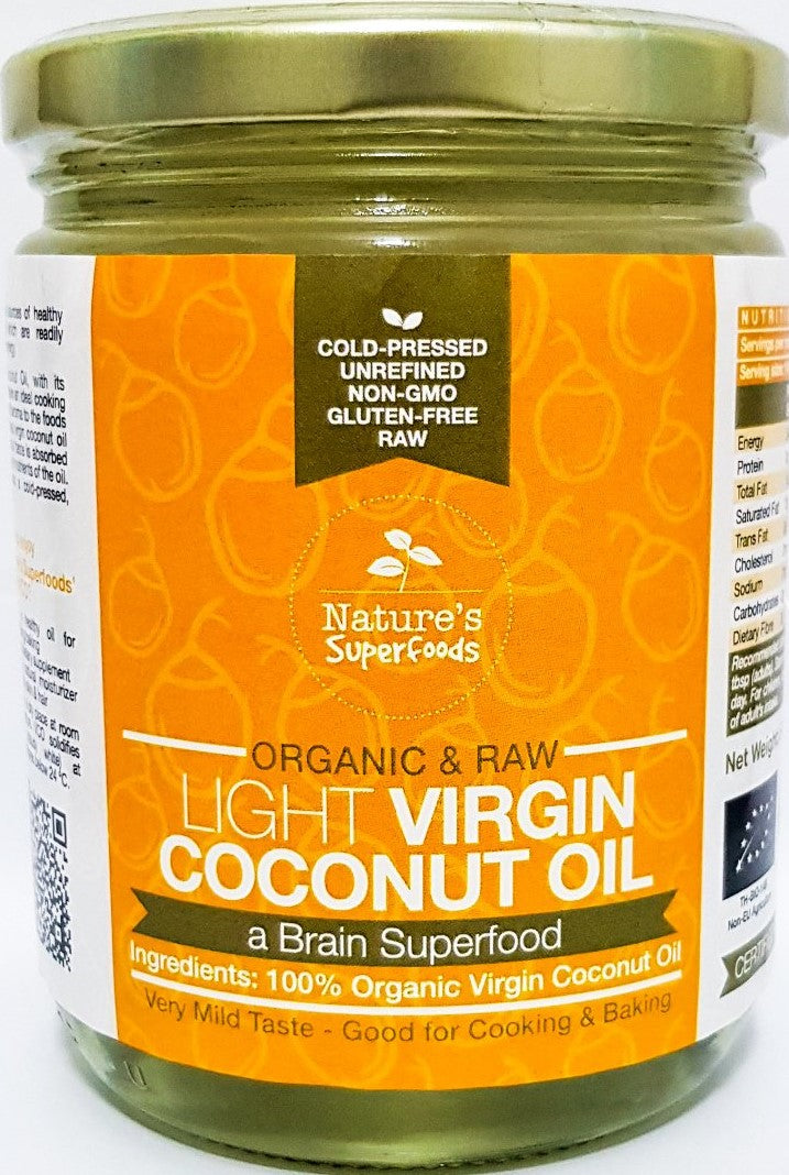 Organic Light Virgin Coconut Oil 500ml in Glass